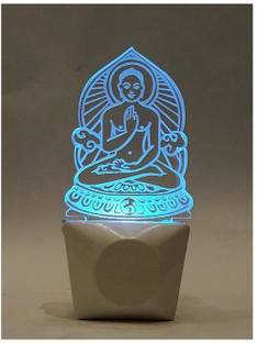 Yonker Pair Of 2 Night Lamps Led Acrylic Jain God Mahavir Swami