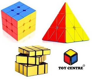 D Eternal Cube Combo Set 3x3 Pyraminx Triangle And Gold Mirror