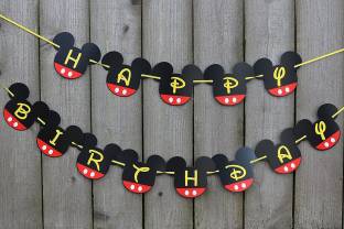 TOYXE Mickey Mouse Happy Birthday Banner