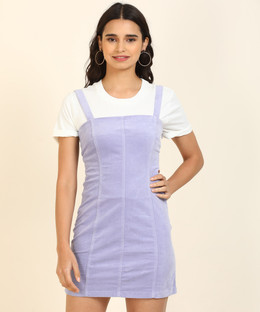 lilac overall dress