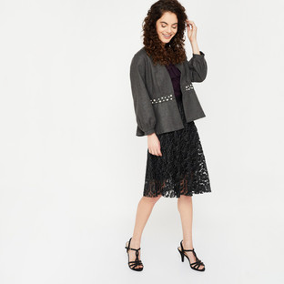 Full Sleeve Self Design Women Jacket 