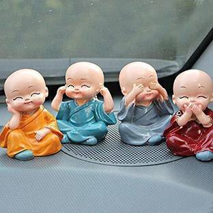 Decor India Hub Set Of 4 Monk Miniature Buddha Figurines Showpiece