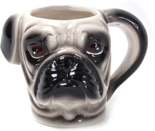 dog face on mug