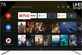 Currently unavailable Add to Compare iFFALCON 189.3 cm (75 inch) Ultra HD (4K) LED Smart Android TV with Harman Kardon Speakers and Netflix 4.261 Ratings & 20 Reviews Operating System: Android Ultra HD (4K) 3840 x 2160 Pixels 1 Year Domestic Warranty ₹1,49,999 ₹2,39,999 37% off Free delivery by Today Upto ₹11,000 Off on Exchange Bank Offer