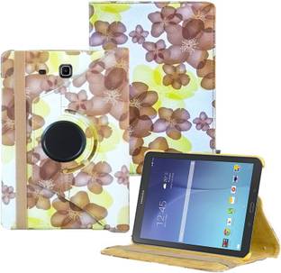 Tgk Flip Cover For Samsung Galaxy Tab E 9 6 Inch Sm T560 T561 T565 T567v With Flower Design Rotating Case Tgk Flipkart Com