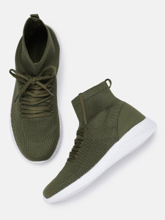 Roadster Women Olive Green Solid Mid 