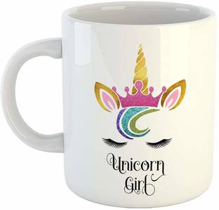 Artscoop Unicorn Girl Printed Cute Coffee 11 Ounces Tea Cup