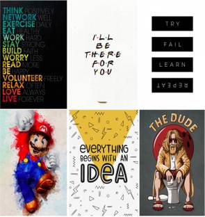 Inspirational Motivational Funny Quotes Posters Poster for Home Living Room Door Office, Cafe, Hostel, Study room (13x19 Inches, Multicolour) Pack of 6 Paper Print - Quotes & Motivation posters in India - Inspirational Motivational Funny Quotes Posters Poster for Home Living Room Door Office, Cafe, Hostel, Study room (13x19 Inches, Multicolour) Pack of 6 Paper Print - Quotes & Motivation posters in India -