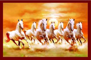Art Factory Vaastu Seven Horse Painting Original Artist Work