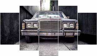 Kartik Digital Print 5 Panel Beautiful Vintage Car Wall Decor Wall