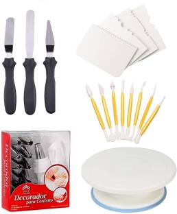Fearless Tulipaner Ulejlighed IARA Cake Baking Tool Accessories Combo Set 28 cm Cake Rotating Stand Turn  Table Set Cake