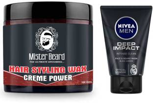 Mister Beard Hair Styling Wax Crème Power With Nivea Deep Impact Intense Clean Face & Beard Wash Price in India - Buy Mister Beard Hair Styling Wax Crème Power With Nivea Deep Mister Beard Hair Styling Wax Crème Power With Nivea Deep Impact Intense Clean Face & Beard Wash Price in India - Buy Mister Beard Hair Styling Wax Crème Power With Nivea Deep