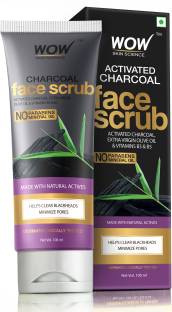 WOW SKIN SCIENCE Activated Charcoal Face Scrub- No Parabens & Mineral Oil - 100mL Scrub