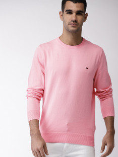 TOMMY HILFIGER Solid Round Neck Casual 