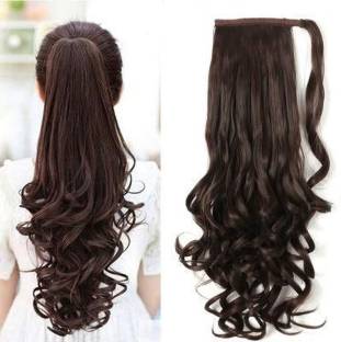 Foreign Holics Wrap Arround Synthetic Curly Ponytail Extensions For Women  And Girls Dark Brown, Pack Of 1 Hair Extension Price in India - Buy Foreign  Holics Wrap Arround Synthetic Curly Ponytail Extensions