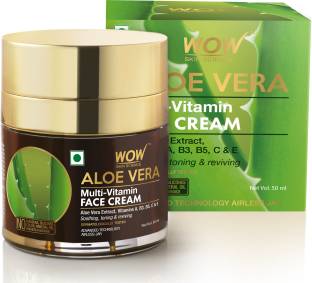 WOW SKIN SCIENCE Aloe Vera Multi-Vitamin Face Cream - Light Quick Absorbing - For Normal to Oily Skin - No Parabens, Silicones, Color, Mineral Oil & Synthetic Fragrance - 50mL