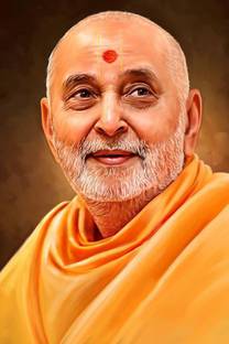 Pramukh Swami Maharaj Lord Swaminarayan Religious Painting Poster