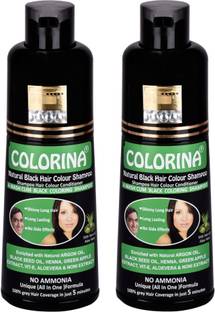 Colorina Hair Color Shampoo 200 ml, Natural Black (Pack of 2) | Ammonia Free | Colors Hair not Skin | Instant Black Hair in Just 5 Minutes , Natural Black - Price Colorina Hair Color Shampoo 200 ml, Natural Black (Pack of 2) | Ammonia Free | Colors Hair not Skin | Instant Black Hair in Just 5 Minutes , Natural Black - Price
