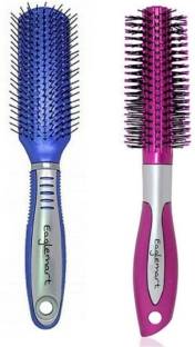 eaglemart Flat Hair Styling Brush and Round Hair Styling Brush(Multicolour)