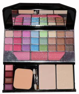 clubbeauty 6155 Makeup Kit Eyeshadow Pallete With Compact, Blusher, Lip Gloss, Mini brush, Sponge and Mirror. 150 g