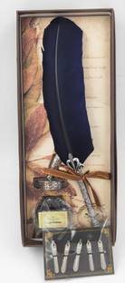 FRKB Blue Feather Dip Pen Set for Calligraphy