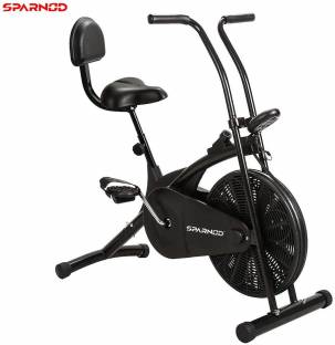 Sparnod Fitness SAB-03 Air Bike Exercise Cycle for Home Gym (with back rest) Upright Stationary Exercise Bike