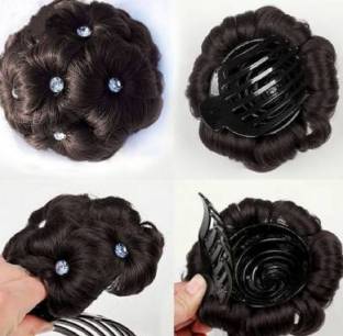 SAMYAK Stone Designed  Clip and Go Bun Hair Extension