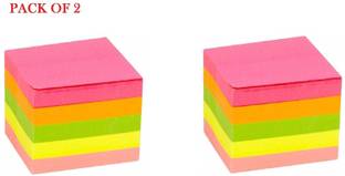 R H lifestyle 3" x 3" Sticky Notes Notepad 5 color / 500 sheets Combo Pack of 2 100 Sheets Regular, 5 Colors
