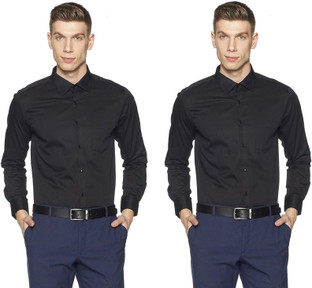 black shining formal shirt
