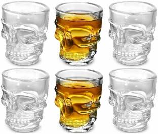 TDS (Pack of 6) Skull Shape Whiskey Glass Glass Set Whisky Glass