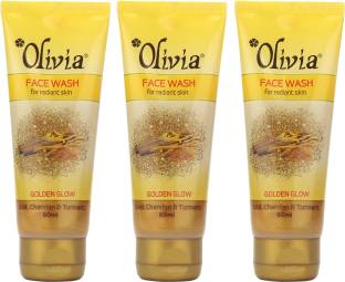 Olivia Gold Glow  For Radiant Skin with Gold|Chandan|Turmeric - Pack of 3 Face Wash