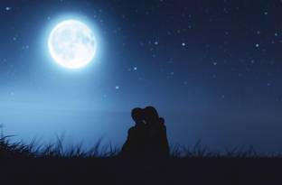 Love Couples Under The Moonlight Sticker Poster Night Moon Poster Paper Print Nature Posters In India Buy Art Film Design Movie Music Nature And Educational Paintings Wallpapers At Flipkart Com