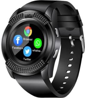Hop Piquancy 4G Mobiles smart watch V8 Black Smartwatch