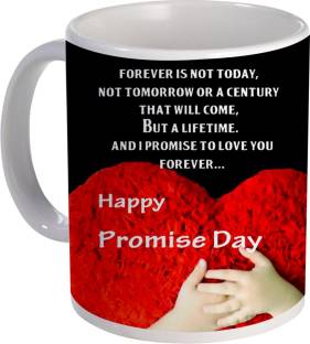 COLOR YARD best happy promise day with promise quote in black background  design on Ceramic Coffee Mug Price in India - Buy COLOR YARD best happy promise  day with promise quote in