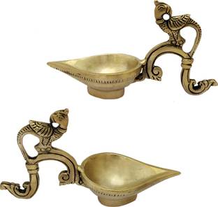 Divyamantra Home Decor Diya Lamp Indian Pure Brass Hindu Goddess