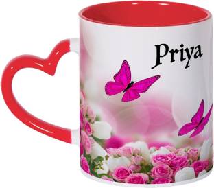 Wagwan Gift For Girlfriend, Wife, sister Priya Name With Beautiful  Butterflies & Pink Rose Mg771 Ceramic Coffee Mug Price in India - Buy  Wagwan Gift For Girlfriend, Wife, sister Priya Name With