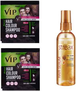 Vip 2 Hair Colour Shampoo Brown 20ml Streax Pro Serum 100ml Set 3 Reviews:  Latest Review of Vip 2 Hair Colour Shampoo Brown 20ml Streax Pro Serum  100ml Set 3 | Price in India 
