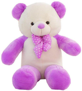 purple and white teddy bear
