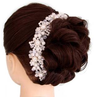 Ziory 1pc Silver Fashion Hand Made Headdress Crown Pearl Floral Hair  Accessories Pearl Crystals Bridal Headband for Girls and Women Hair Pin  Price in India - Buy Ziory 1pc Silver Fashion Hand