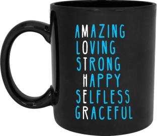 RADANYA RNDPMG227BC Mother Amazing, Loving, Strong, Happy, Selfless, Graceful 11 oz Personilized Coffe/Tea For Mom and Wife. Great Unique Funny Gift Cup For Her Birthday, Cristmas & Mother's Day Ceramic Coffee Mug