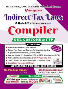 Comprehensive Guide Indirect Tax Laws Gst Customs Ftp Quick Referencer Cum Compiler Old New Syllabus Both Ca Final Dr Yogendra Bangar Vandana Applicabe May 2020 Exam Reviews Latest Review Of Comprehensive Guide See more of yogender singh bangar on facebook.