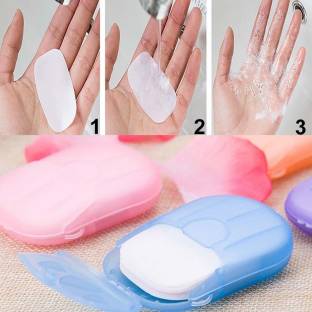 Nulomi 2 box Disposable Hand Washing Cleaning Paper Soap Flakes Mini Soap Paper Travel Hand Washing Box