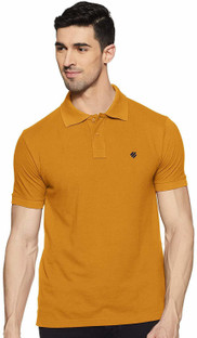 ONN Solid Men Polo Neck Yellow T-Shirt 