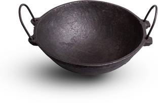 The Indus Valley Cast Iron Kadai 2 5l 10 Inches Pre Seasoned Perfect For 3 4 Family Members Kadhai 27 Cm Price In India Buy The Indus Valley Cast