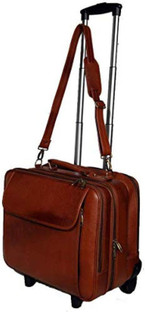 leather cabin bag with wheels