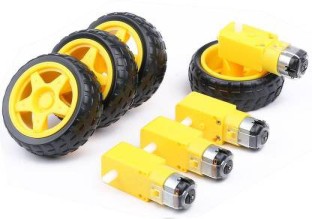 DaFuRui 4Pack DC Electric Motor 3-6V Dual Shaft Geared TT Magnetic Gearbox Engine 4Pack Plastic Mini Smart RC Toy Car Robot Tyres Model Gear Parts