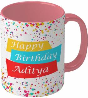Shieldsmore Ceramic Happy Birthday Aditya Printed Coffee/Cup for Gift  (Pink) 325 ML Ceramic Coffee Mug Price in India - Buy Shieldsmore Ceramic  Happy Birthday Aditya Printed Coffee/Cup for Gift (Pink) 325 ML