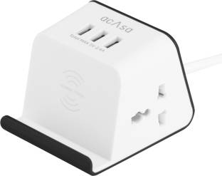 ACASA 3 in 1 Power Cord Flagship Pro with Wireless Charging | 3 USB Hubs & 2 Plug Points with Surge-Protection for Home, Office & Travel Power Plug