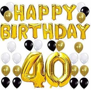 Flipkart Com Nayugic Solid 40th Crown Foil Balloon 10 Gold Balloons 5 Confetti Balloons Set Of 18pcs For Birthday Party Anniversary Wedding Decorations Balloon Balloon