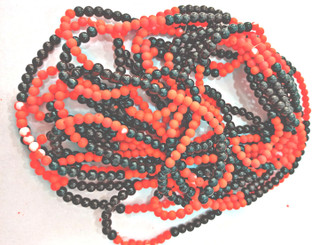 Black Moti Fashion Mala Brass Necklace 